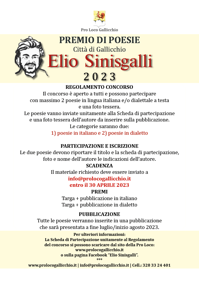 Concorso Poesie "Elio Snisgalli" 2023